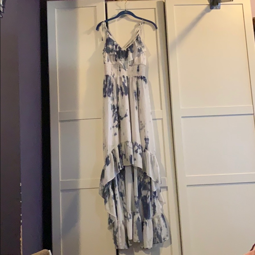 Guess? Dress size s blue and white Smocked waist